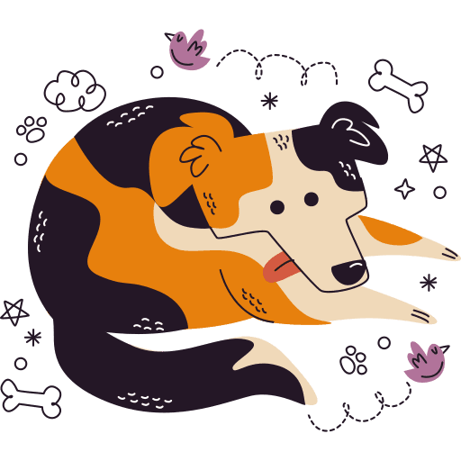 Happy dog illustration